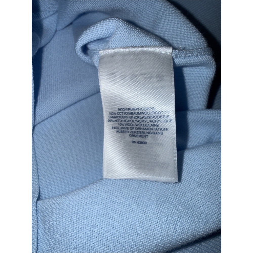 Lands End Embroidered Cardigan Light Blue Floral Feminine NWOT Sz Med Pima Cotto - Picture 11 of 13